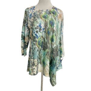 Jess & Jane Size Large  Top Shirt Abstract Colorful Art to Wear